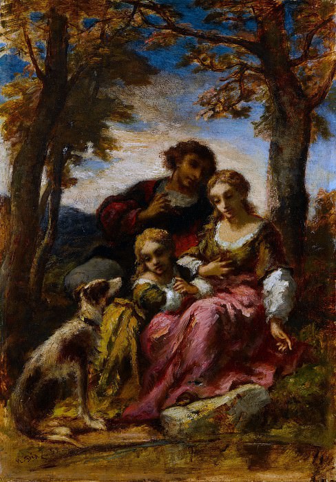 Narcisse-Virgile Diaz de la Peña – Figures and a Dog in a Landscape, Metropolitan Museum: part 2