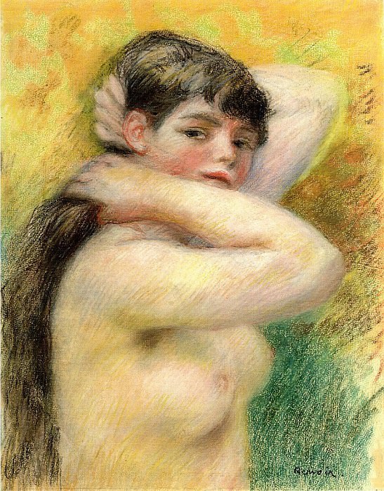 Nude Arranging Her Hair, Pierre-Auguste Renoir