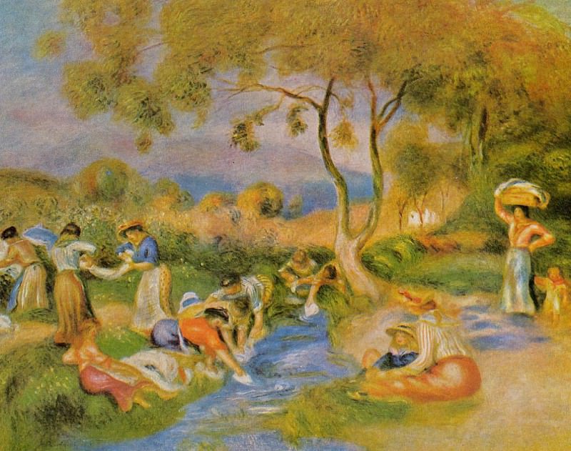 Laundresses at Cagnes, Pierre-Auguste Renoir