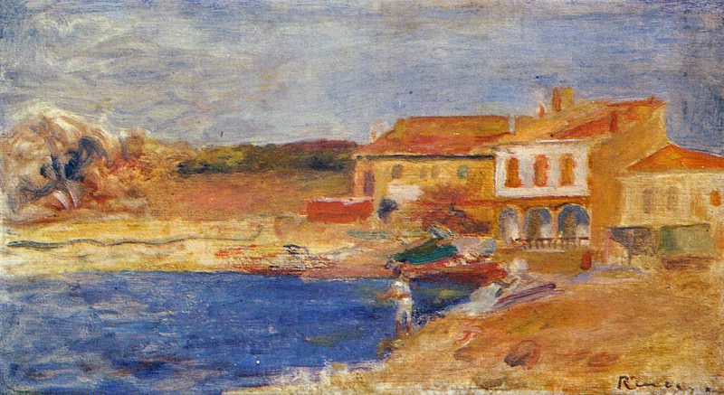 Houses by the Sea, Pierre-Auguste Renoir
