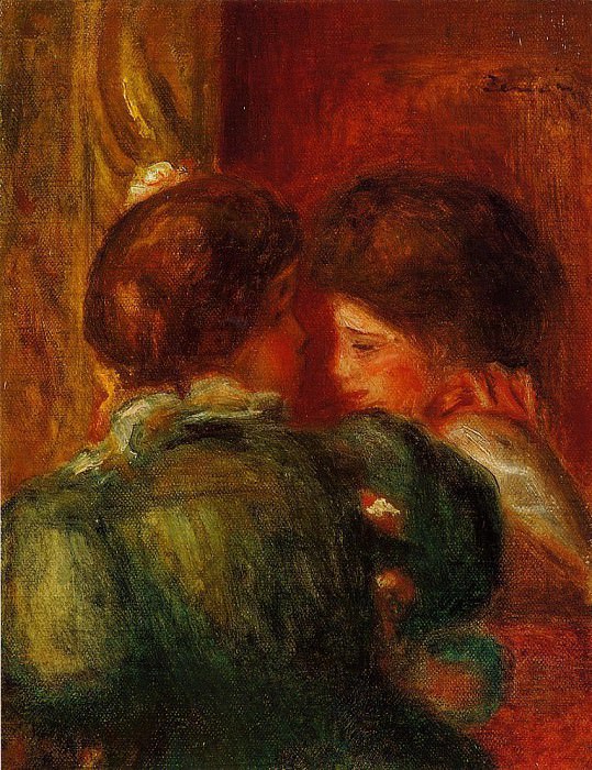 Two Womens Heads , Pierre-Auguste Renoir