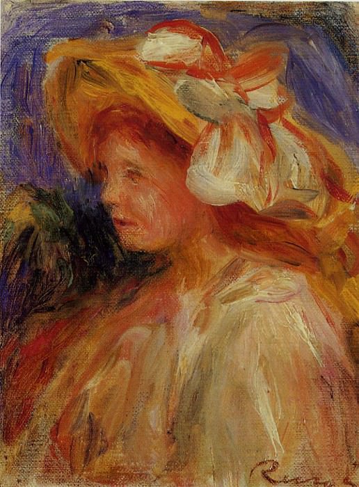 Profile of a Young Woman in a Hat, Pierre-Auguste Renoir