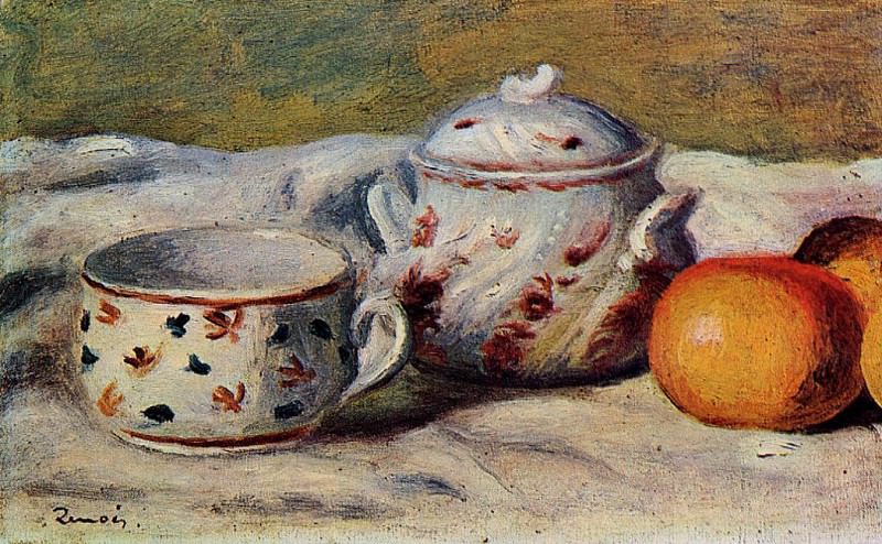 Still Life with Cup and Sugar Bowl, Pierre-Auguste Renoir
