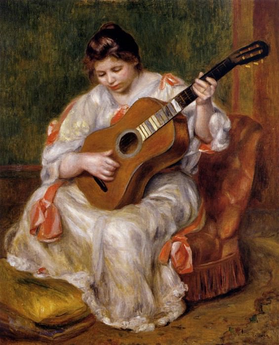 Женщина, играющая на гитаре, Пьер Огюст Ренуар