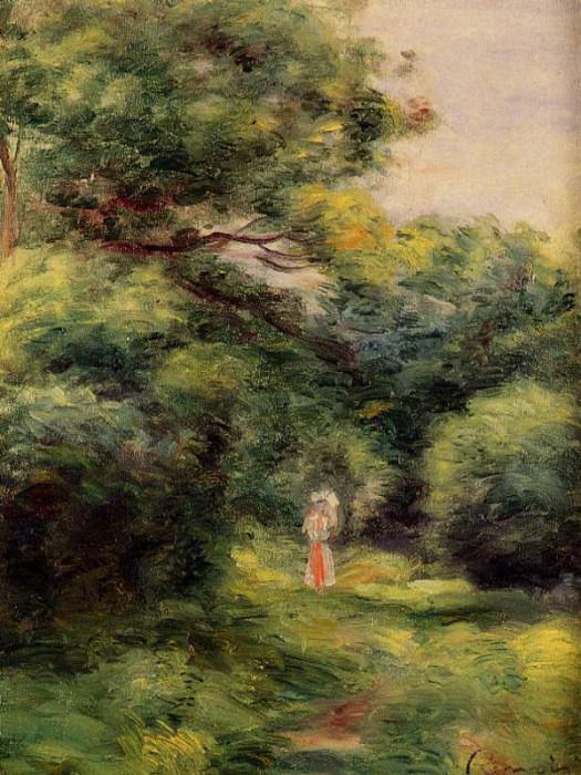 Переулок в лесу, Женщина с ребенком на руках, Пьер Огюст Ренуар