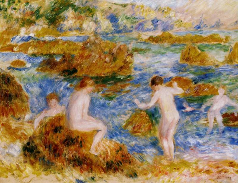 Nude Boys on the Rocks at Guernsey, Pierre-Auguste Renoir