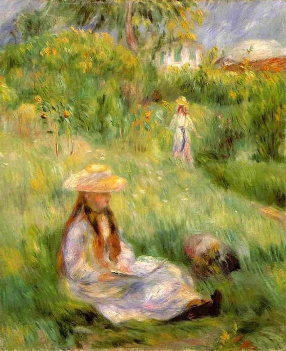 Young Girl in the Garden at Mezy, Pierre-Auguste Renoir
