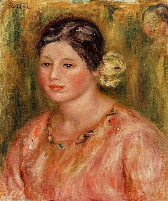 Head of a Young Girl in Red, Pierre-Auguste Renoir