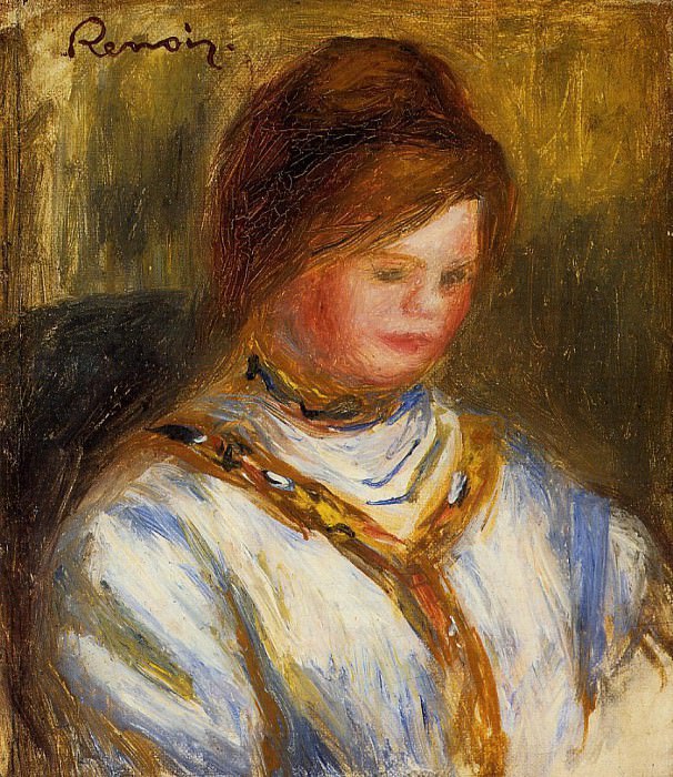 Woman in a Blue Blouse, Pierre-Auguste Renoir