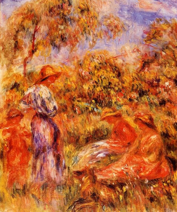 Три женщины и ребенок в пейзаже, Пьер Огюст Ренуар
