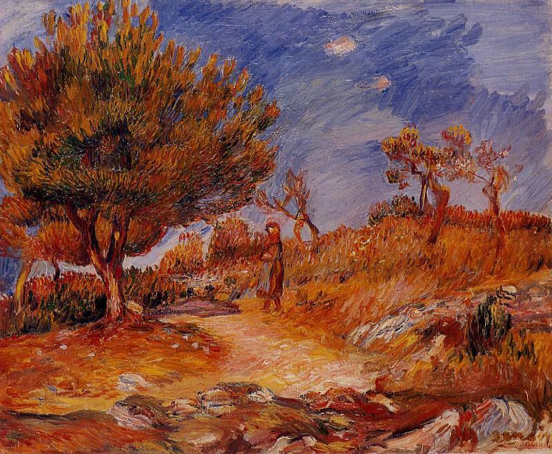 Landscape. Woman under a Tree, Pierre-Auguste Renoir