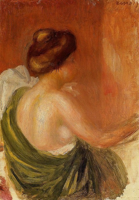 Seated Woman in a Green Robe, Pierre-Auguste Renoir