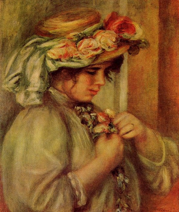 Молодая девушка в шляпе, Пьер Огюст Ренуар