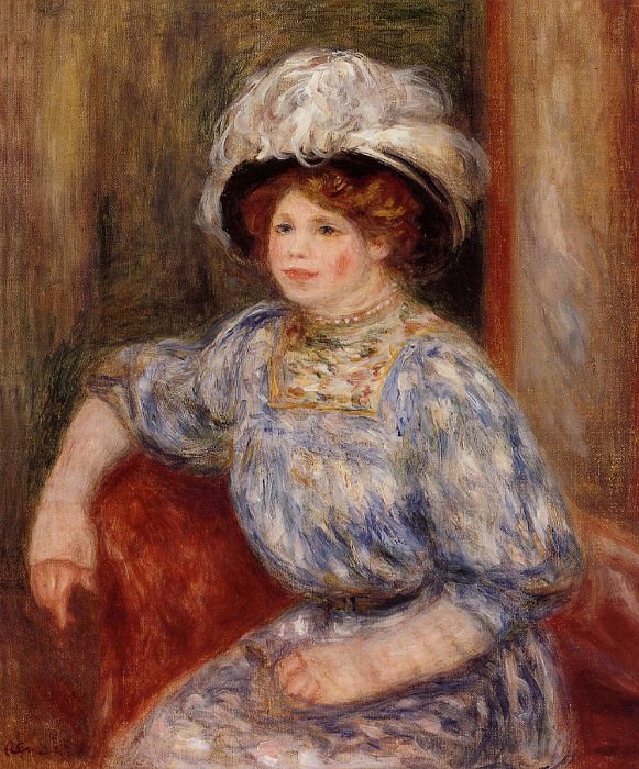 Женщина в голубом – 1906 г, Пьер Огюст Ренуар