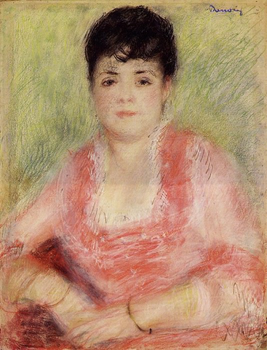 Портрет женщины в красном платье, Пьер Огюст Ренуар
