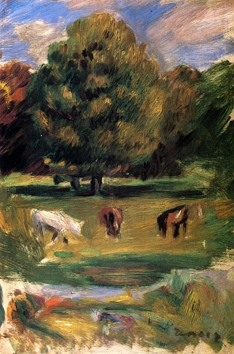Landscape with Horses, Pierre-Auguste Renoir