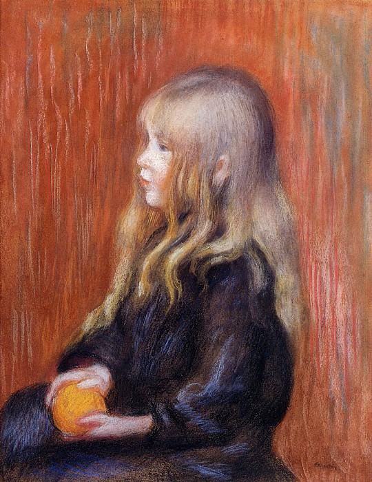Coco Holding a Orange, Pierre-Auguste Renoir
