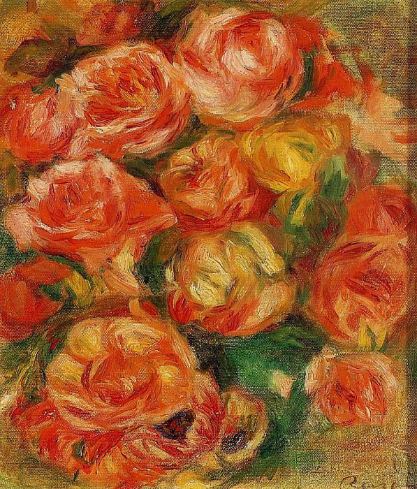 A Bowlful of Roses, Pierre-Auguste Renoir