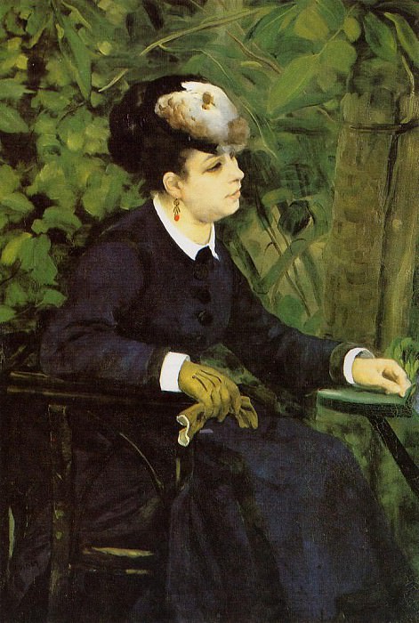 Woman in a Garden , Pierre-Auguste Renoir