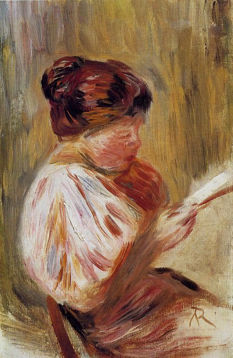 Женщина, читающая, Пьер Огюст Ренуар