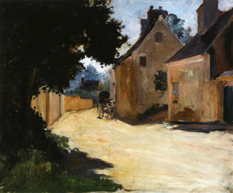 Деревенская улица, Лувесьен – 1871 г, Пьер Огюст Ренуар