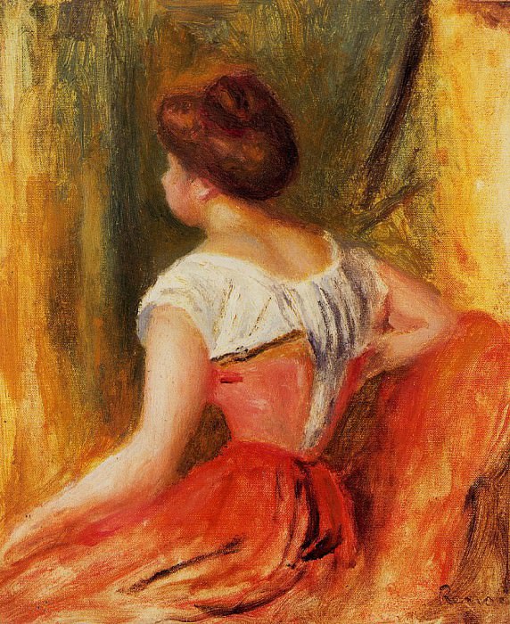 Сидящая молодая женщина, Пьер Огюст Ренуар