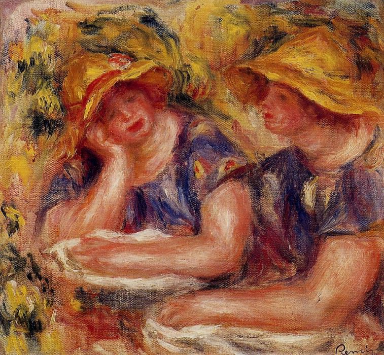 Two Women in Blue Blouses, Pierre-Auguste Renoir
