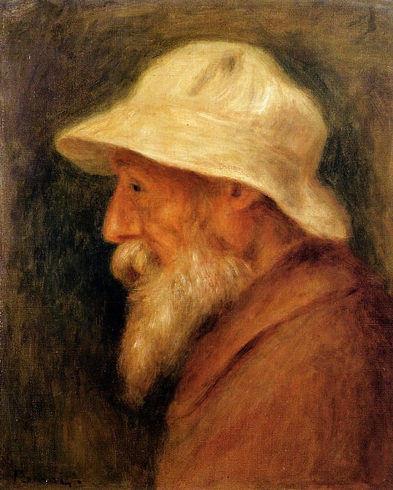 Self Portrait with a White Hat, Pierre-Auguste Renoir