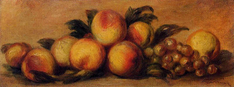 Натюрморт с персиками и виноградом, Пьер Огюст Ренуар