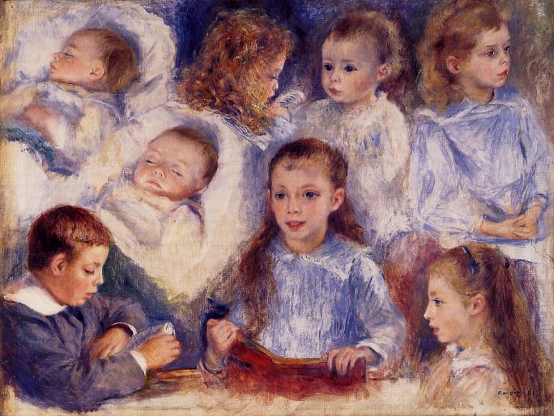 Studies of the Children of Paul Berard, Pierre-Auguste Renoir