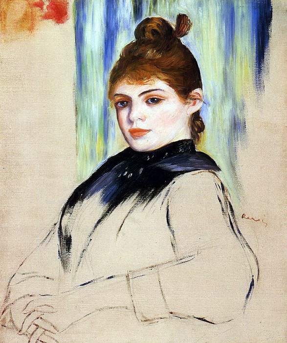Young Woman with a Bun in Her Hair, Pierre-Auguste Renoir