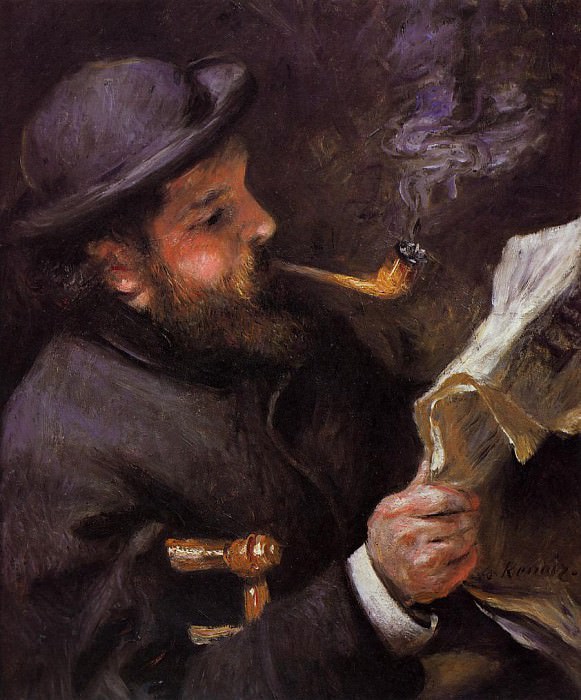 Claude Monet Reading, Pierre-Auguste Renoir