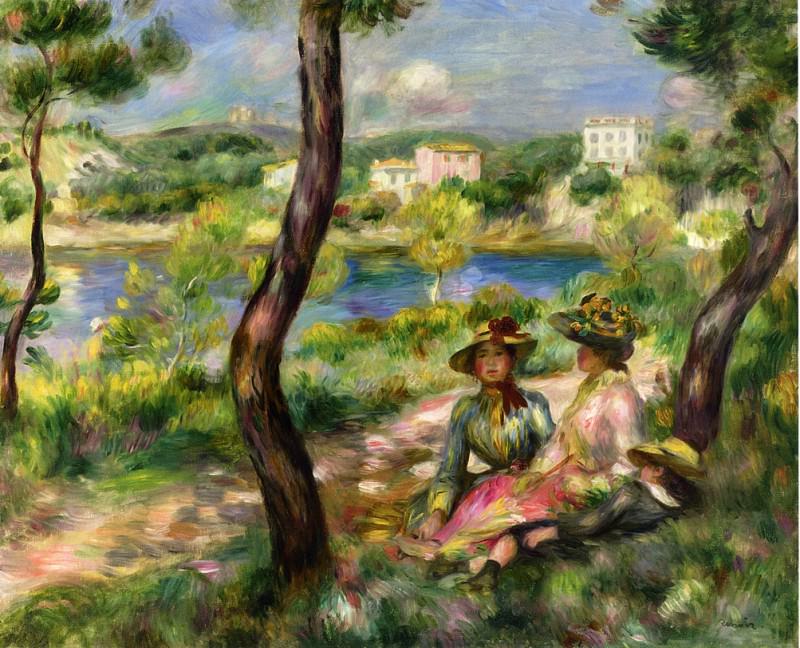 Beaulieu, Women and LIttle Boy, Pierre-Auguste Renoir