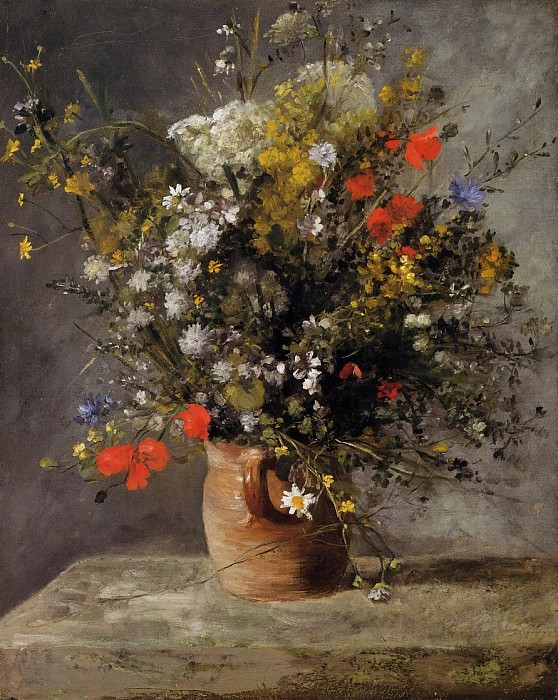 Цветы в вазе, Пьер Огюст Ренуар