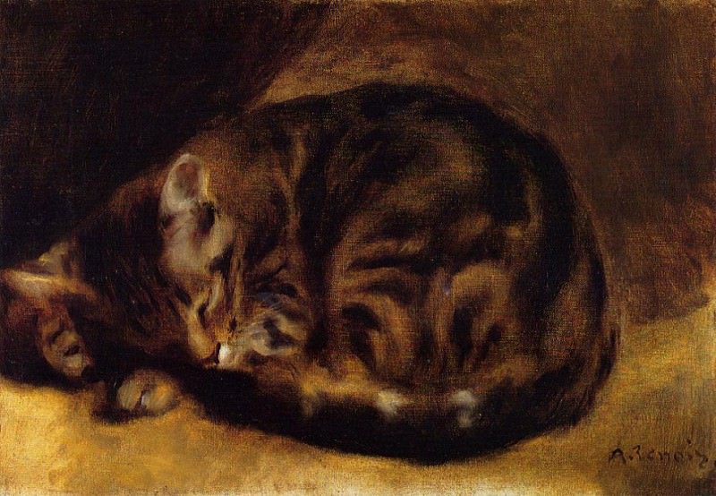 Спящая кошка, Пьер Огюст Ренуар