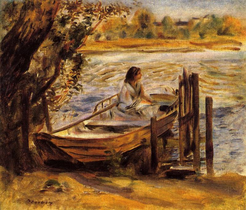 Young Woman in a Boat , Pierre-Auguste Renoir