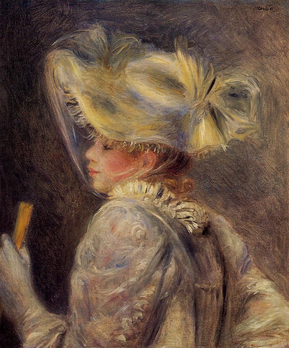 Woman in a White Hat, Pierre-Auguste Renoir