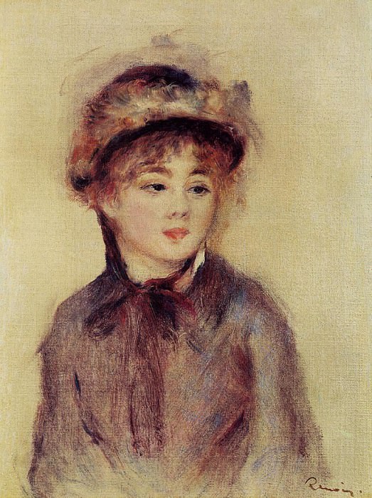 Bust of a Woman Wearing a Hat, Pierre-Auguste Renoir