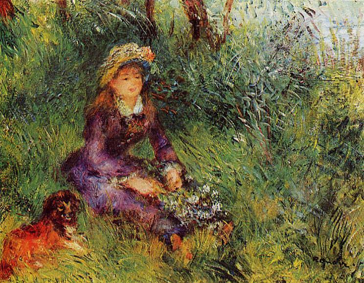 Madame Renoir with a Dog, Pierre-Auguste Renoir