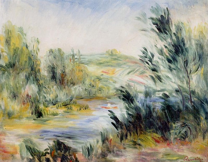 The Banks of a River, Rower in a Boat, Pierre-Auguste Renoir