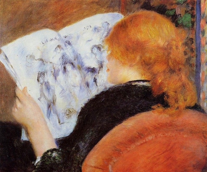 Young Woman Reading an Illustrated Journal, Pierre-Auguste Renoir