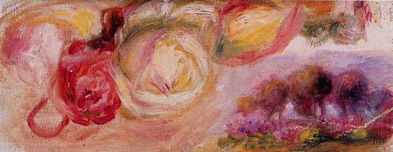 Roses with a Landscape, Pierre-Auguste Renoir