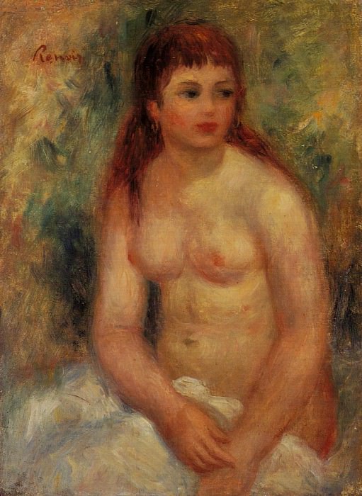 Seated Young Woman, Nude, Pierre-Auguste Renoir