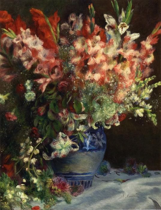 Gladiolas in a Vase, Pierre-Auguste Renoir