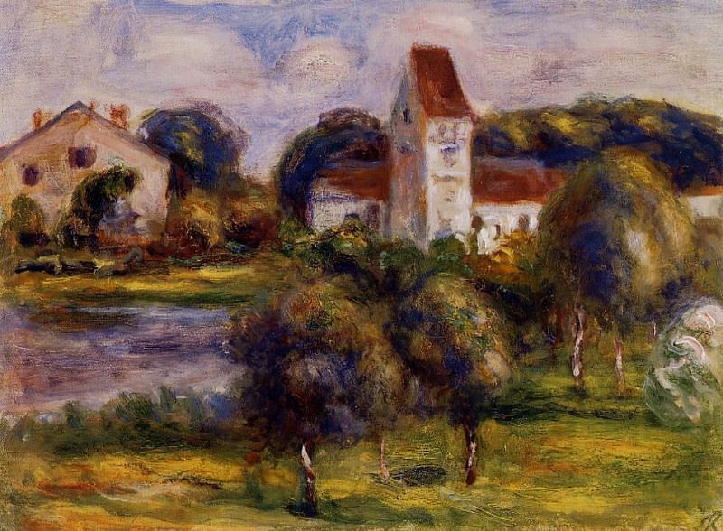Breton Landscape – Church and Orchard, Pierre-Auguste Renoir
