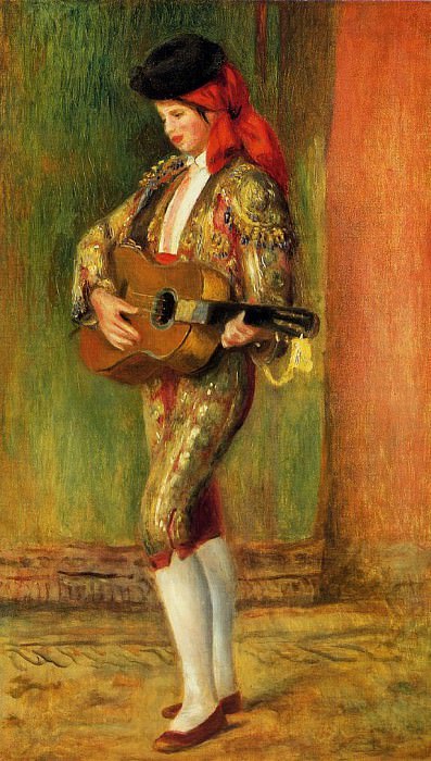 Молодой гитарист стоит – 1897 ), Пьер Огюст Ренуар