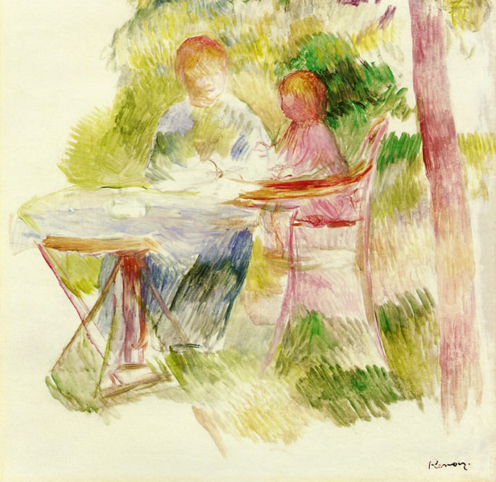 Женщина и ребенок в саду, Пьер Огюст Ренуар
