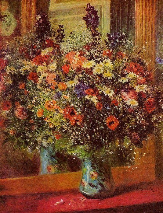 Bouquet in front of a Mirror, Pierre-Auguste Renoir