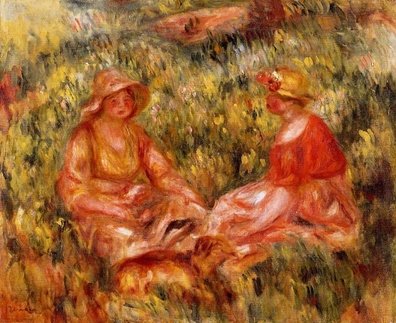 Две женщины в траве, Пьер Огюст Ренуар