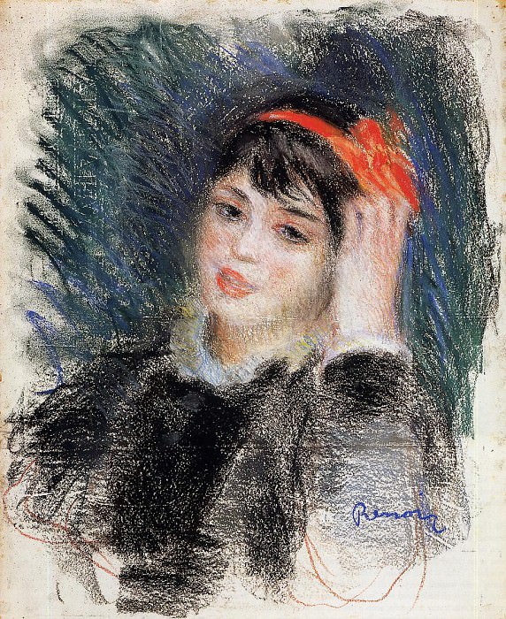 Head of a Young Woman – 1878 -1880, Pierre-Auguste Renoir